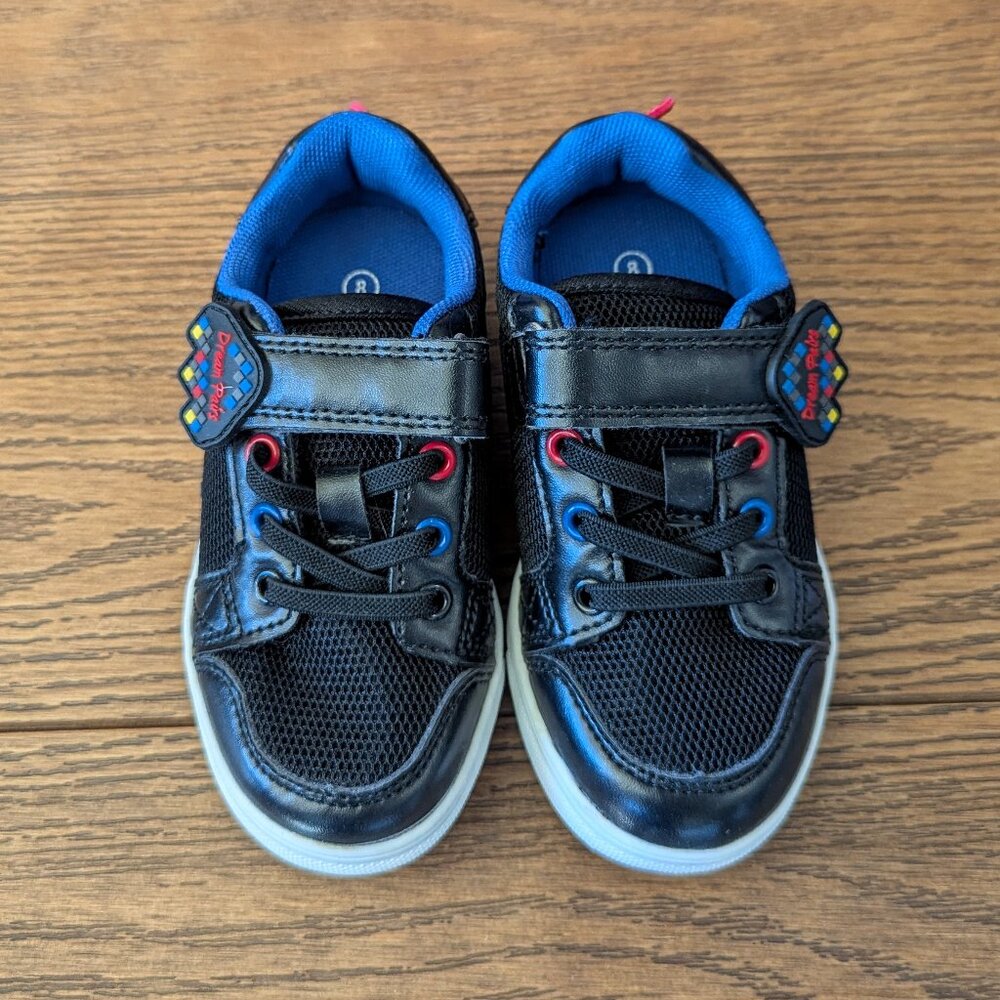 Toddler Dreampairs Shoes Black Blue 8 Bit Dinosaur Dino New NWT Size 8 Childrens